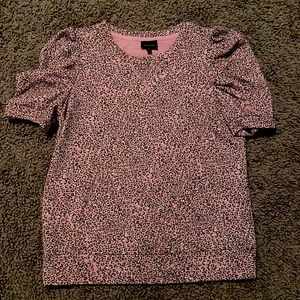 Womens puff sleeve leopard top